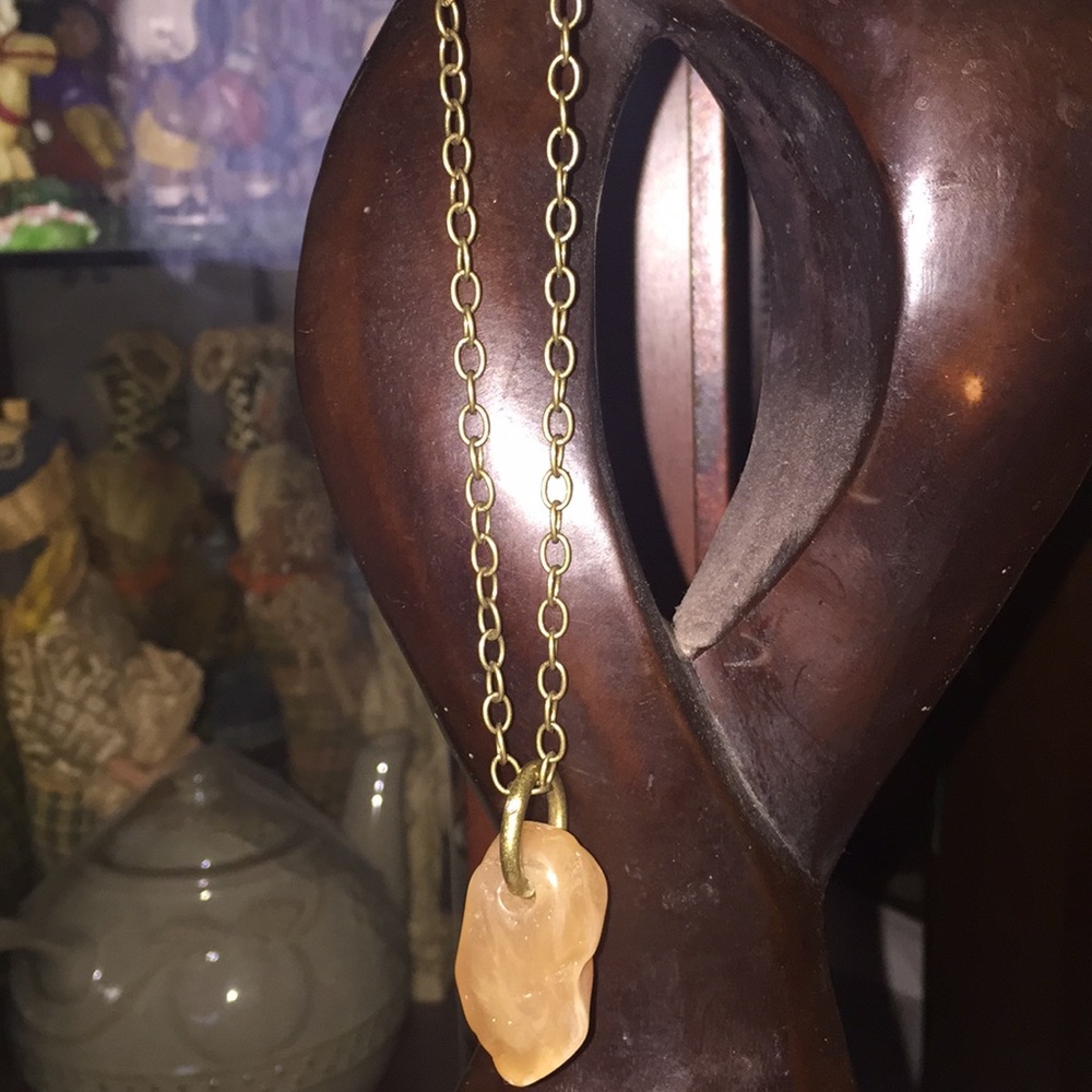 Pretty Stone Look Long Necklace!